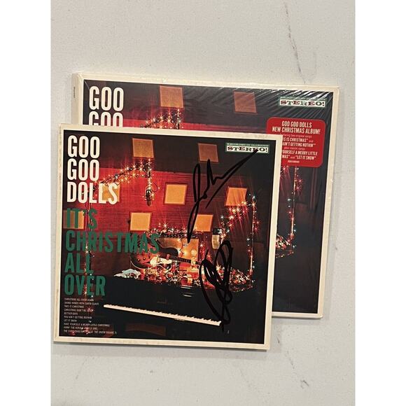 GOO GOO DOLLS Signed Autograph CD Booklet It's Christmas All Over Johnny Rzeznik